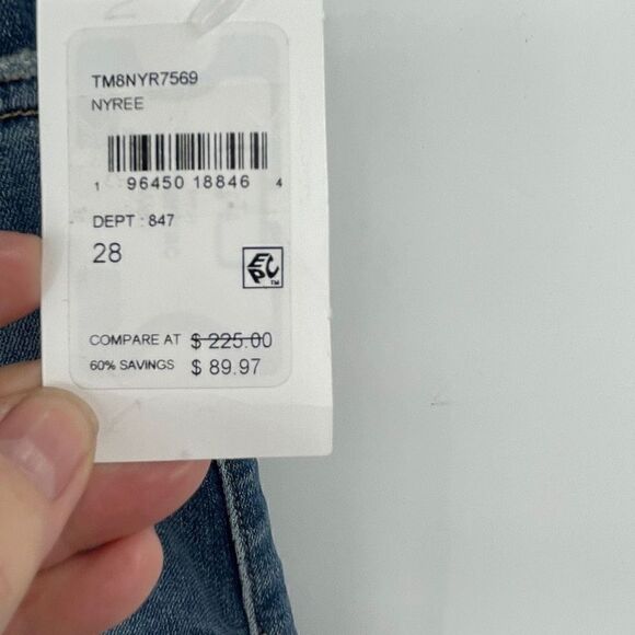 Hudson Blue Nyree Farrah Ultra High Rise Bootcup Crop Demin Jeans Size 28 - Picture 3 of 10